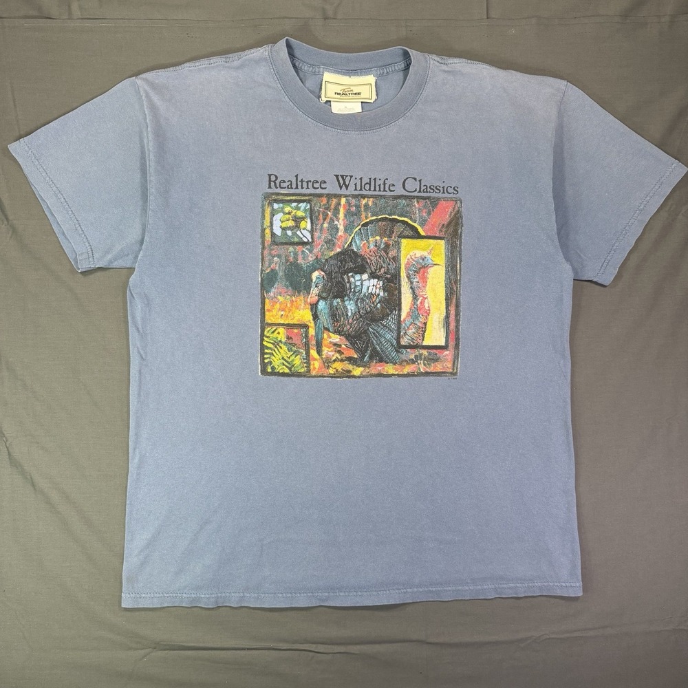 Vintage 1999 Realtree Wildlife Classics Turkey Hunting Graphic Shirt Faded Sz XL